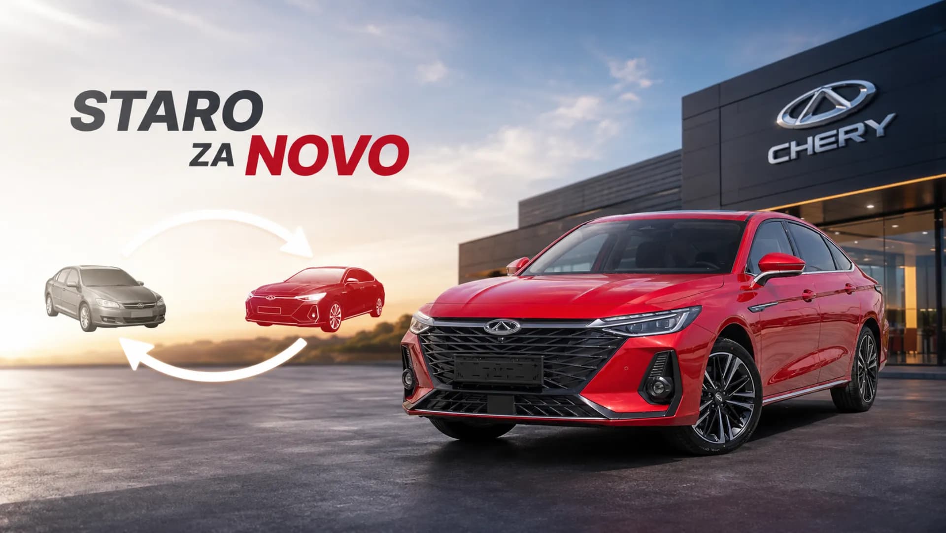 Chery vozila na stanju — noćni prikaz salona